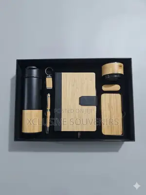 Luxury 7in1 Black Banboo Corporate Gift Set