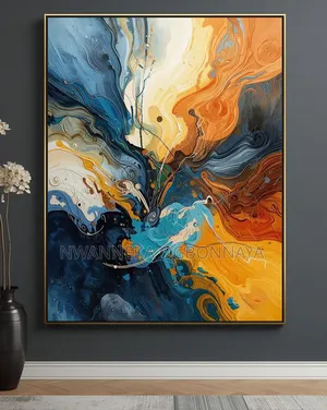 Modern Abstract Style Gold Canvas Art Printed Wall Artwork