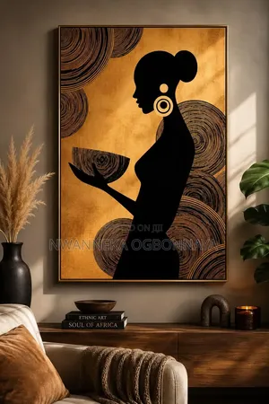 Modern Abstract Black Female Prints on Canvas