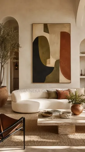 Large Abstract Geometric Canvas Artwork