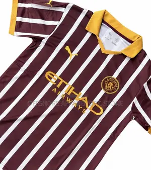 Classic Man-City New Maroon Stripe Jersey
