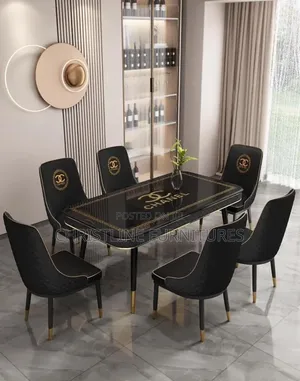 Channel Design Dining Table Set by 6