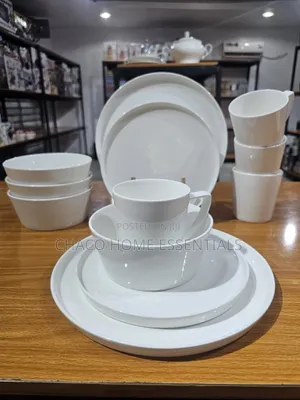 16-Piece Ceramic Dinnerware Set – Plain Minimalist White