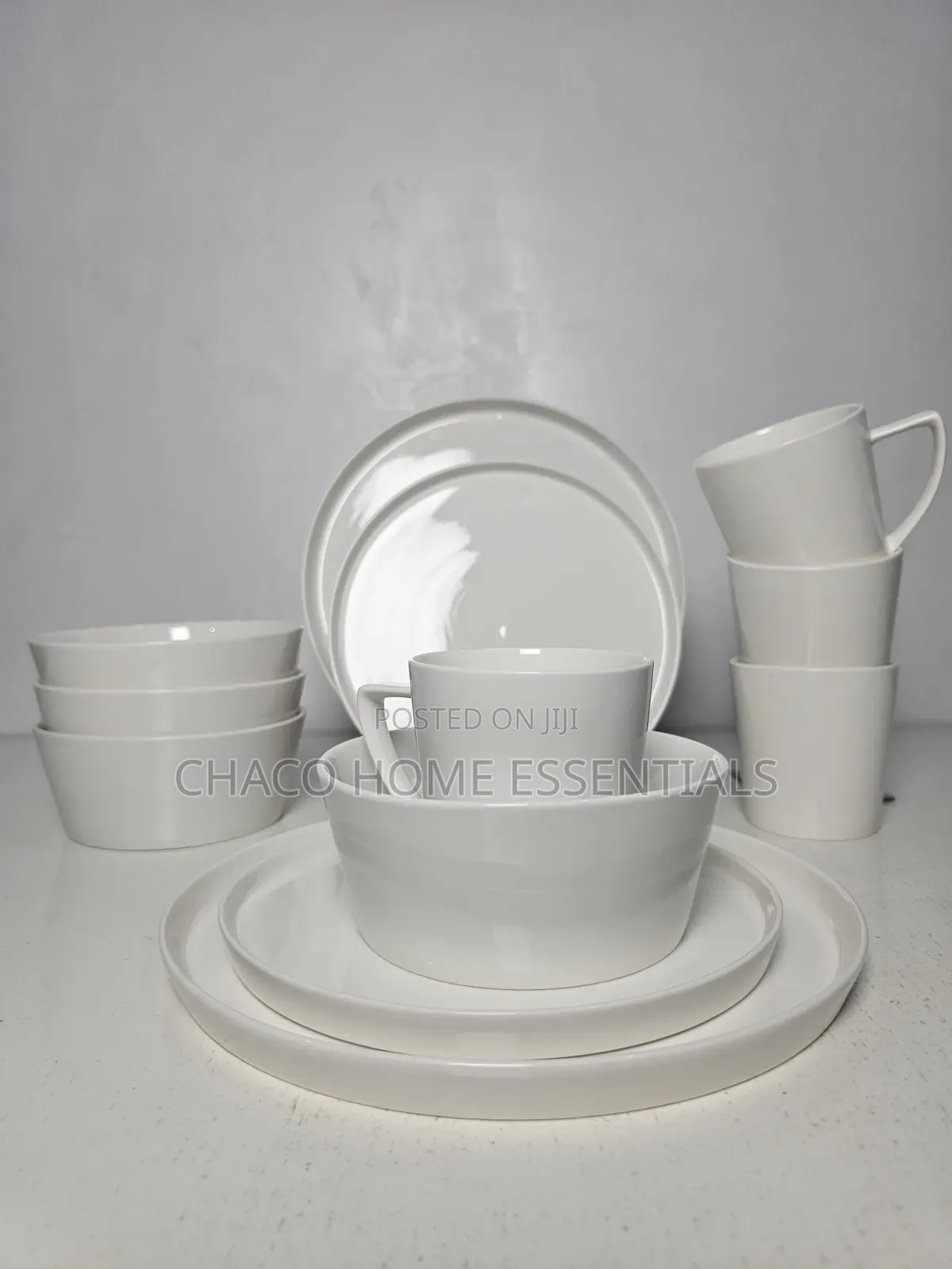 16-Piece Ceramic Dinnerware Set – Plain Minimalist White