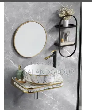 Round Countertop Ceramic Basin Set