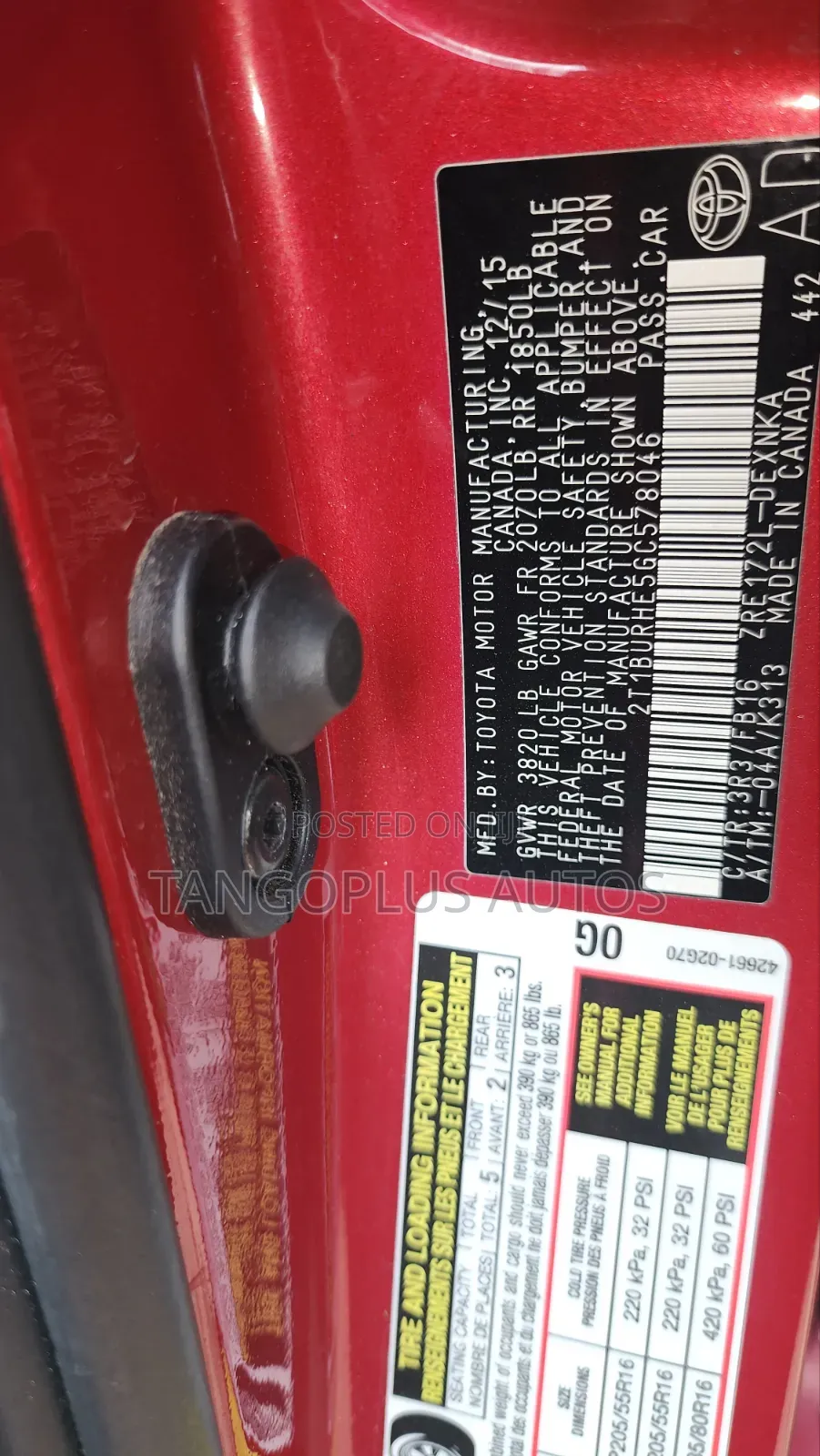 Toyota Corolla 2016 Red