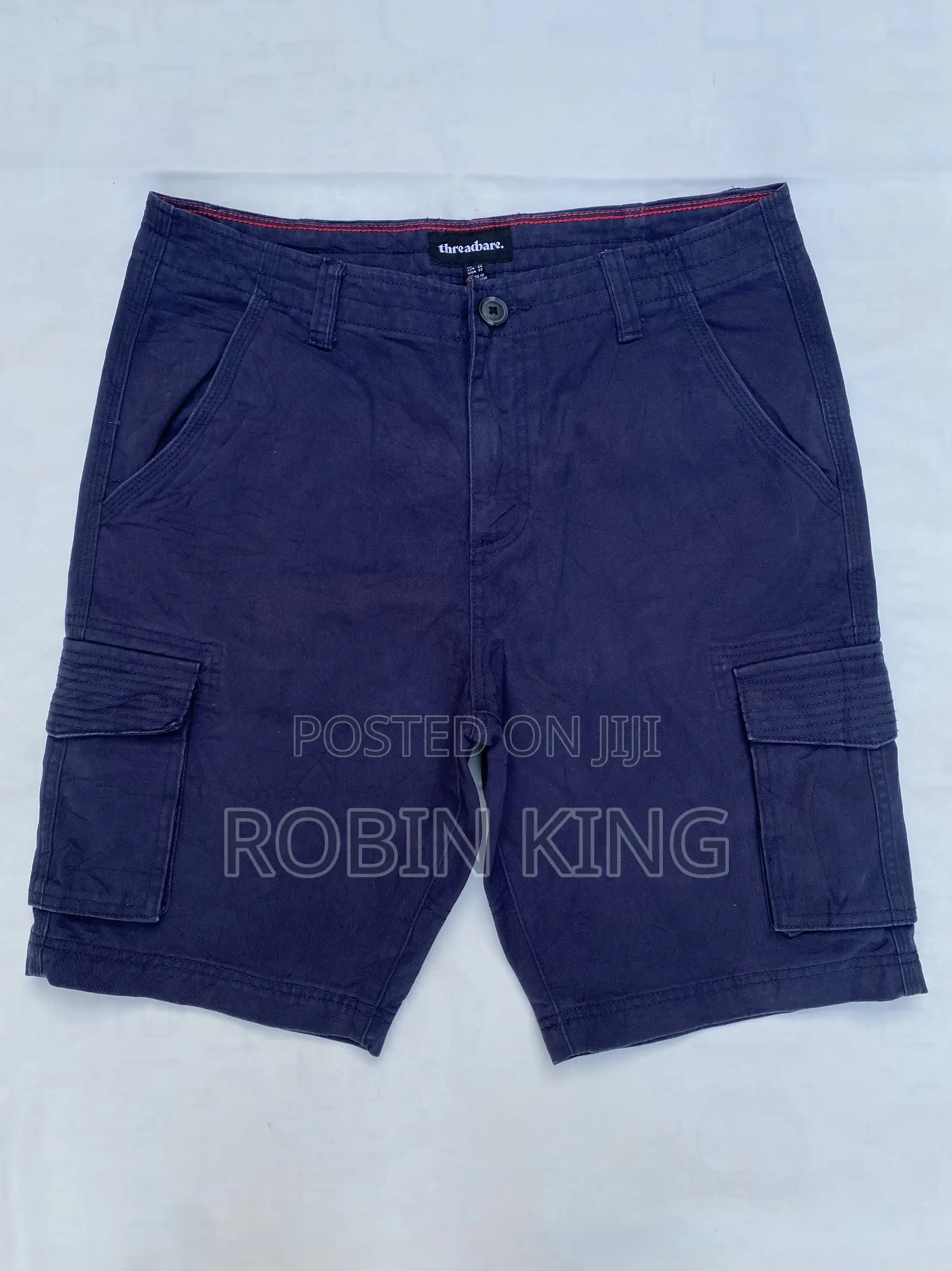 Threadbare Navy Blue Combat Cargo Shorts Size W32 L20