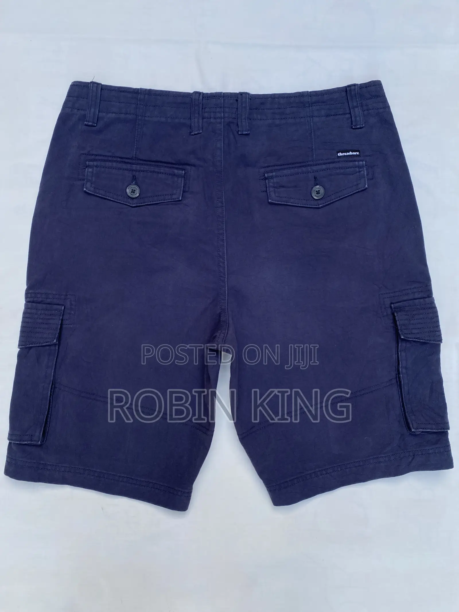 Threadbare Navy Blue Combat Cargo Shorts Size W32 L20