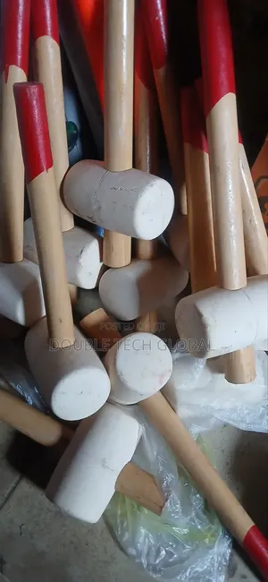 Rubber Wooden Mallet With White Head