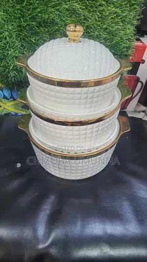 3 PCS Gold and White Round Shape