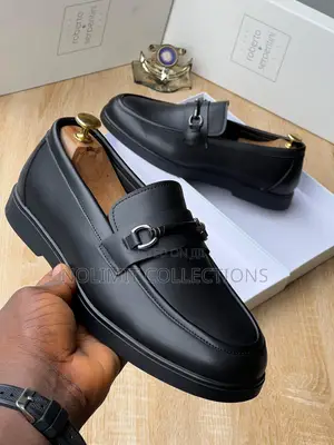 Roberto Serpentini Men's Black Leather Loafers