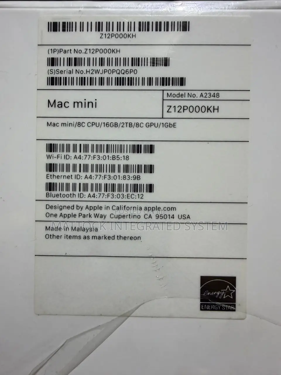 New Desktop Computer Apple Mac Mini 16GB Apple M1 SSD 2T