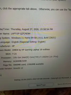 Laptop HP Omen 16 16GB Intel Core i7 SSD 1T