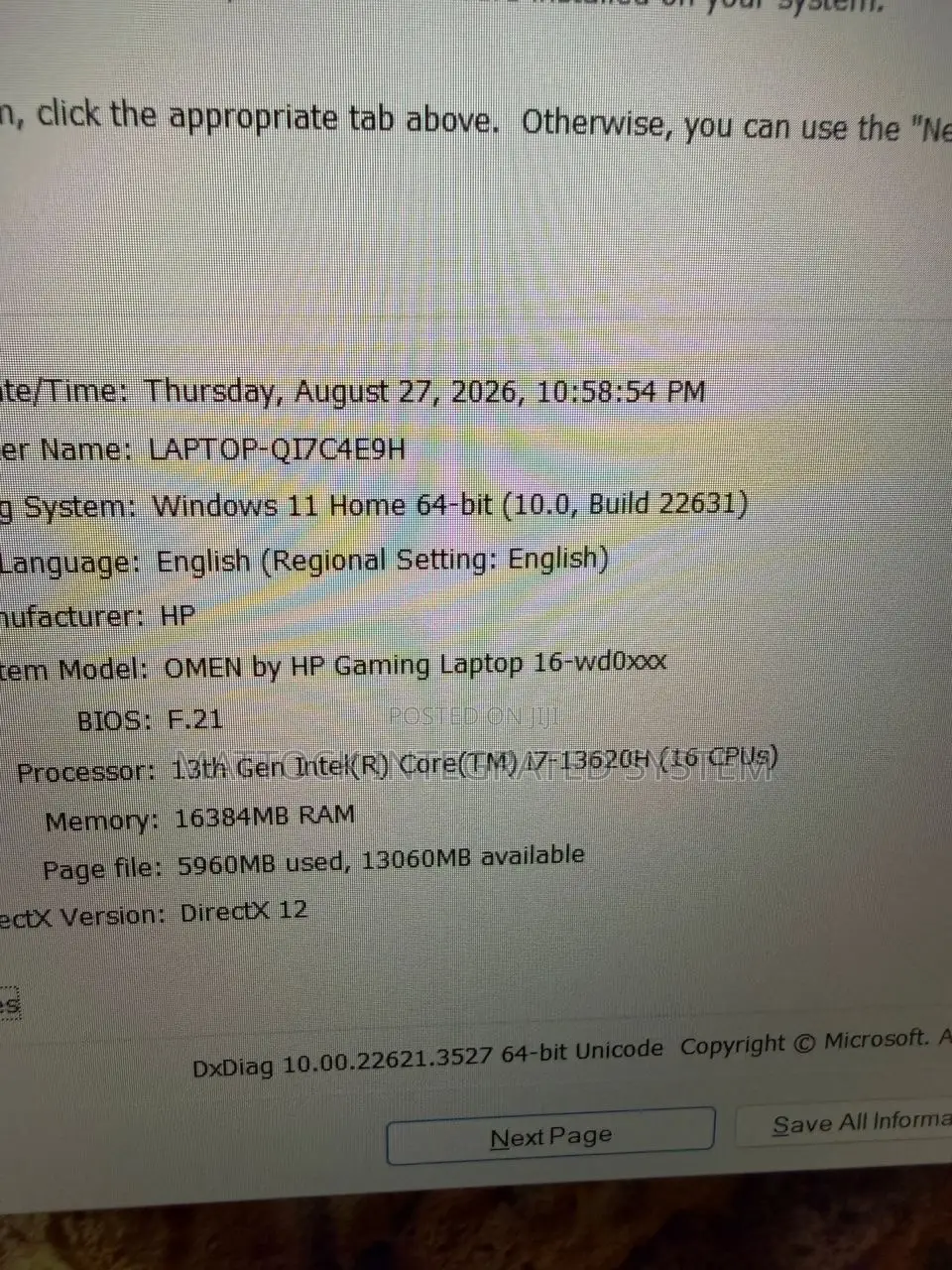 Laptop HP Omen 16 16GB Intel Core i7 SSD 1T
