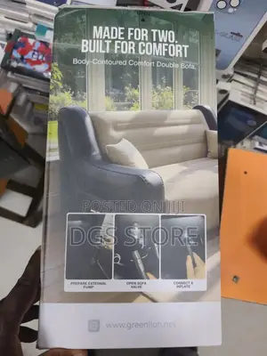 Green Lion Double Seater Inflatable Sofa