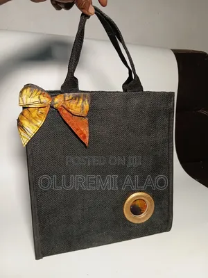Customised Jute Adire Tote Bag