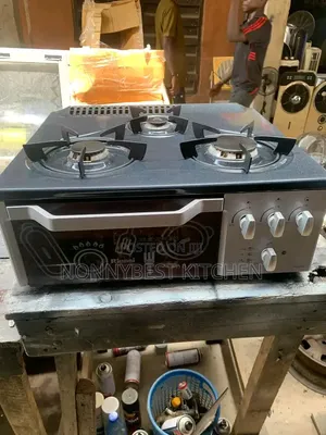 Korean Neatly Used 3 Burners Table Gas Cooker With Mini Oven