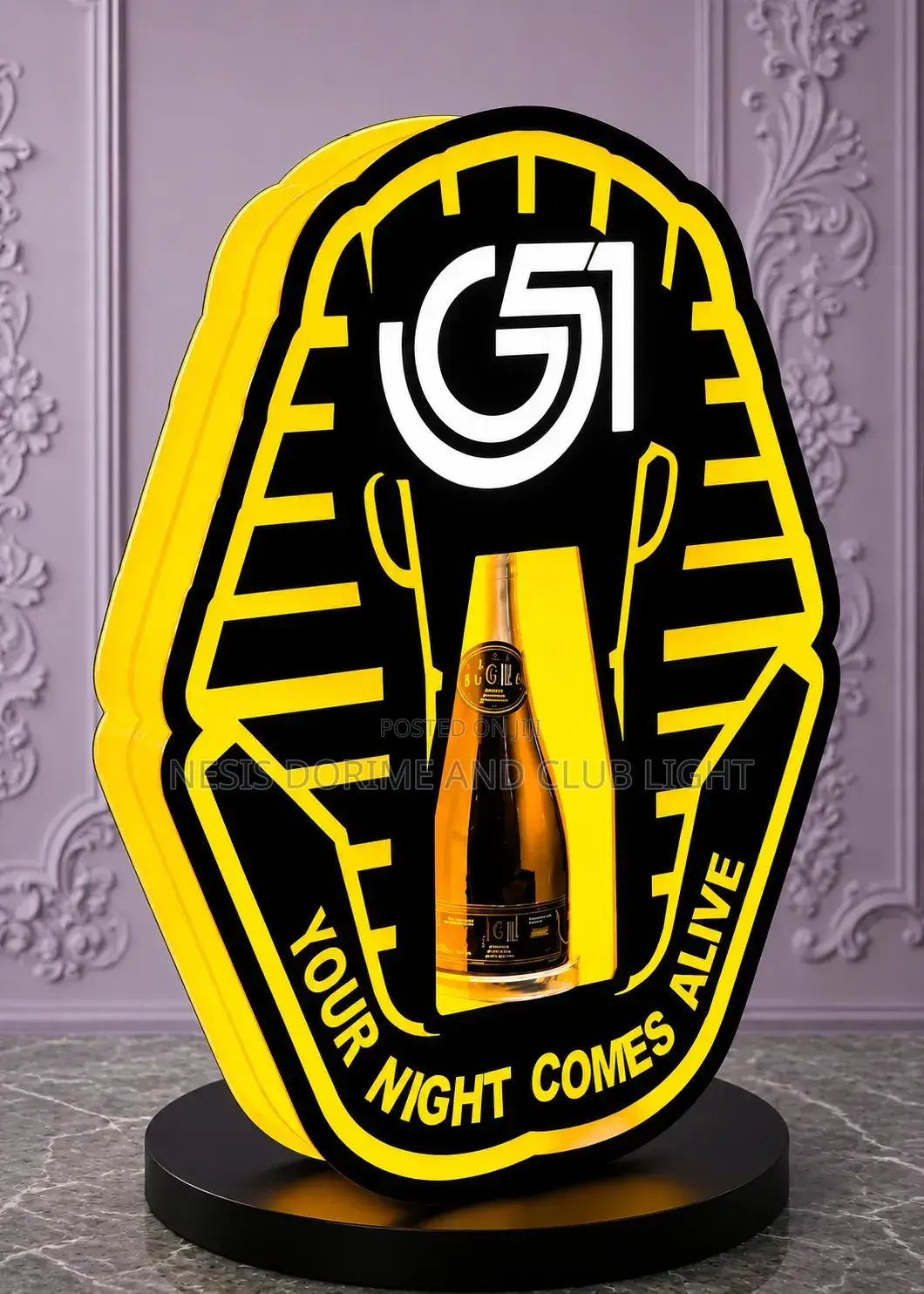 Customized Luxury Bottle Presenter( Pharaoh Head Desjgn)