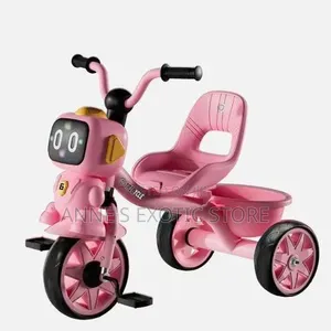Motorcycle-Style Kids Tricycle With Lights & Music