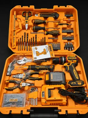 INGCO 20V Cordless Drill Complete Tool Kit Set – Professional 100+