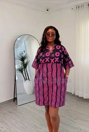 Ladies Ankara Short Gown – Stylish & Comfortable Ready-to-Wear