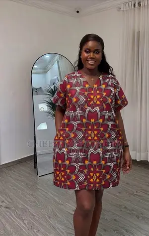 Ladies Ankara Short Gown – Stylish & Comfortable Ready-to-Wear