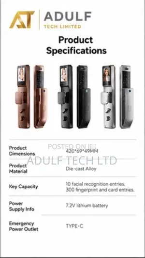 Premium AI Smart Door Lock Face Recognition | Fingerprint |