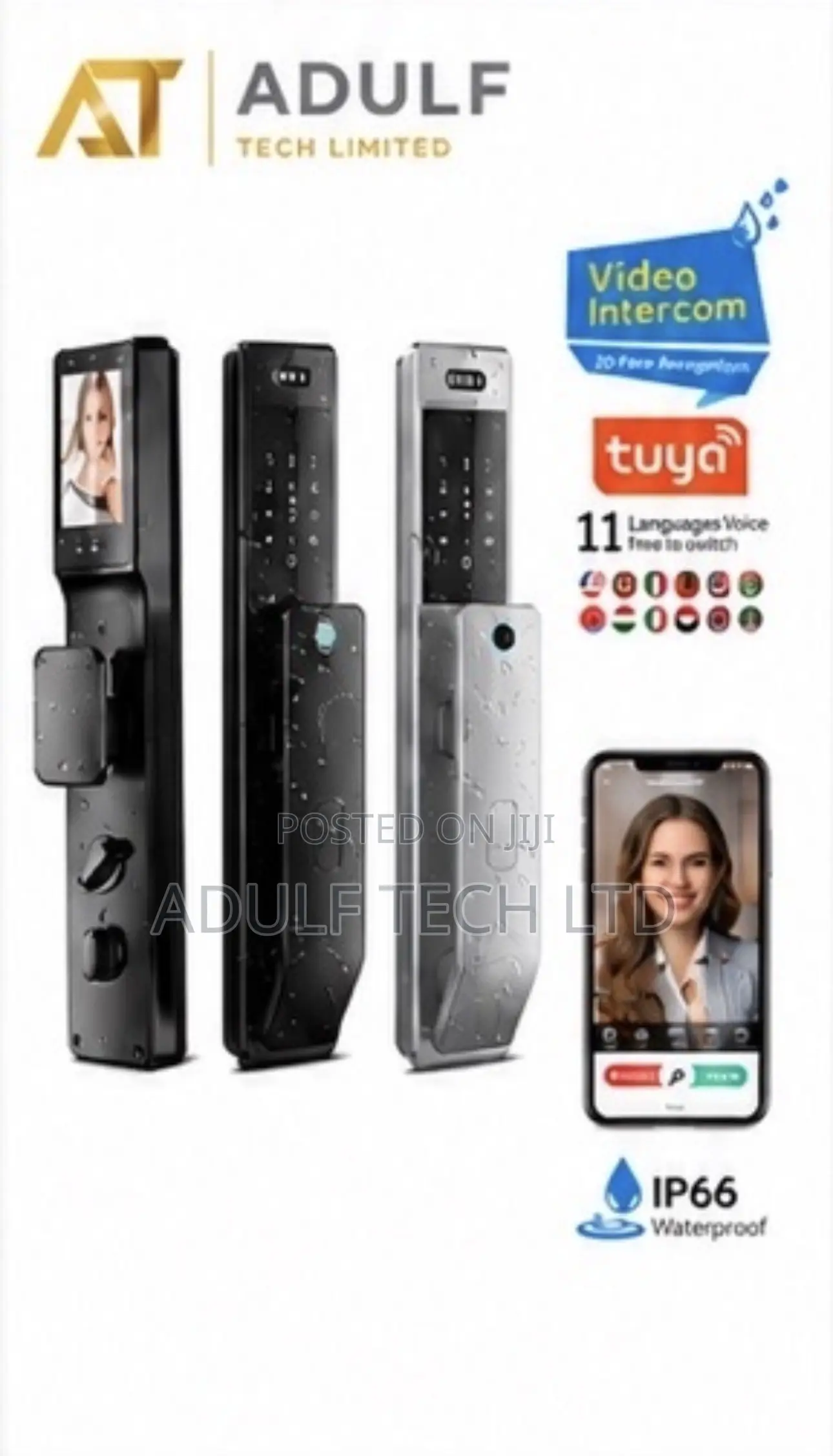 Premium AI Smart Door Lock Face Recognition | Fingerprint |