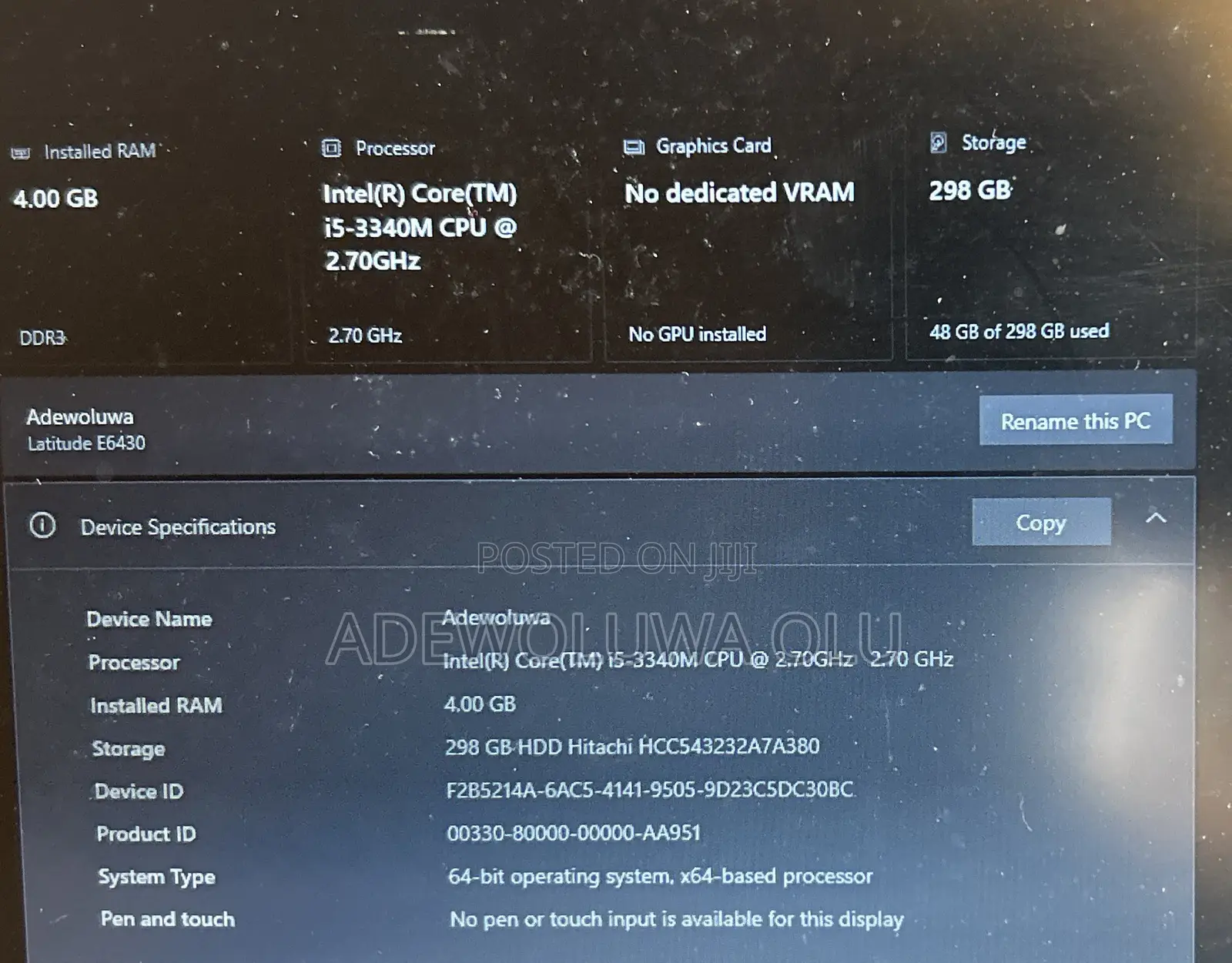 Laptop Dell Latitude E6430 4GB Intel Core i5 HDD 320GB