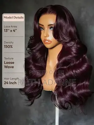 Dark Purple Curly Human Hair Wig