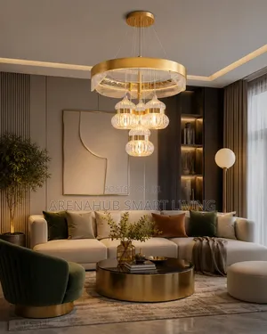 Full Copper Light Luxury Restaurant Spiral Long Chandelier Creative