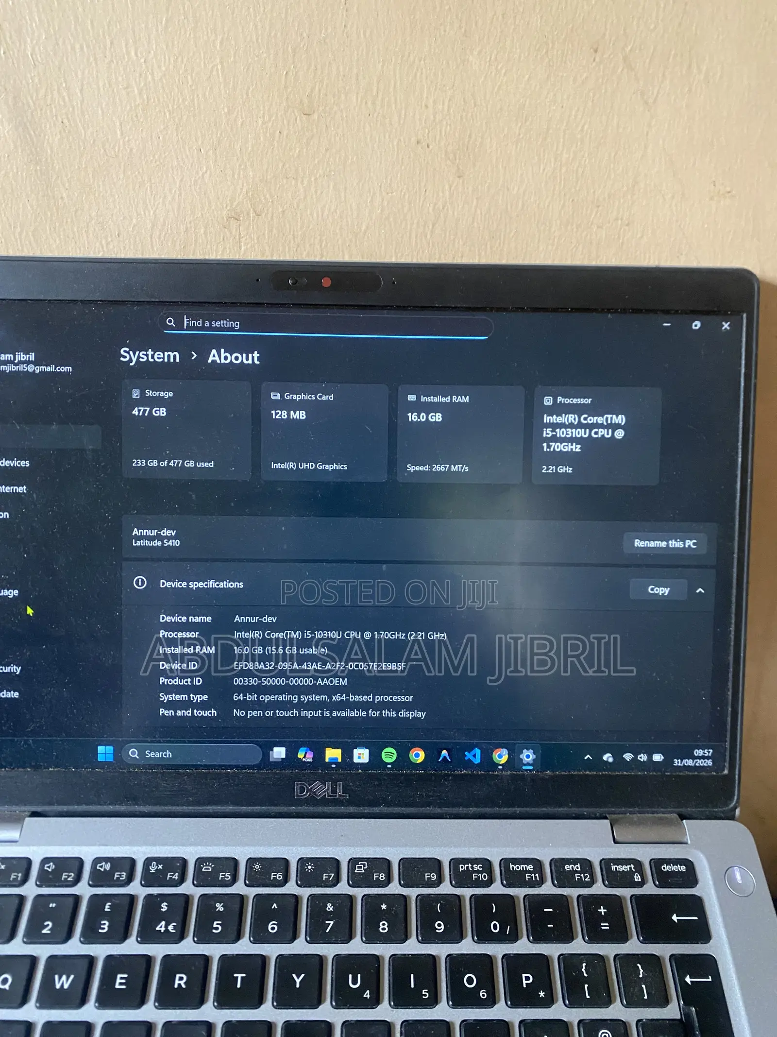 Laptop Dell Latitude 5410 16GB Intel Core i5 SSD 512GB