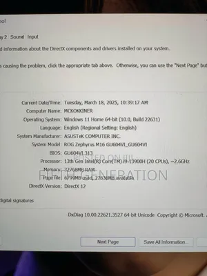 Laptop Asus ROG Zephyrus M16 32GB Intel Core i9 SSD 1T