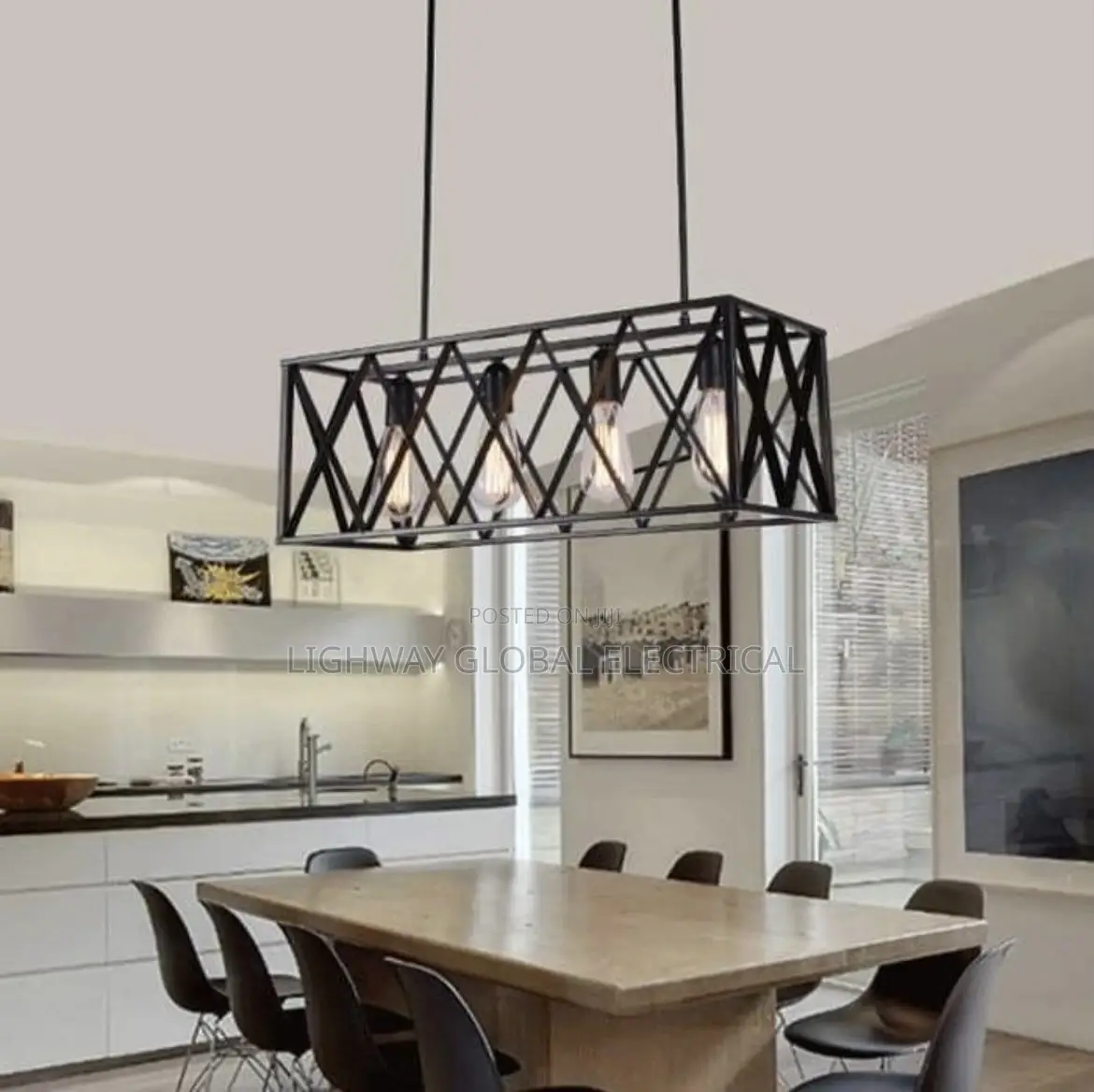 Wrought Iron Tripple Bulb Chandelier