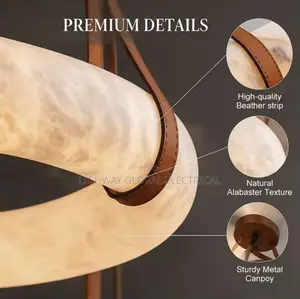Round Leather Marble Luxury Designer Chandelier