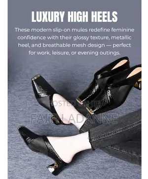 Black Women Shoes Square-Toe Half-Slip Sandals With Sofwom