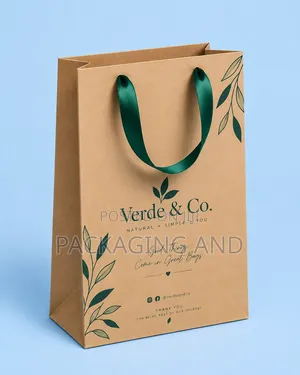 A4 Printed Kraft Paper Bag – Ribbon Handle Fashion & Gift Bags