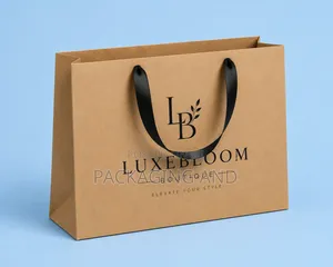 A4 Kraft Paper Bag Printing – Landscape Ribbon Handle Gift Bag