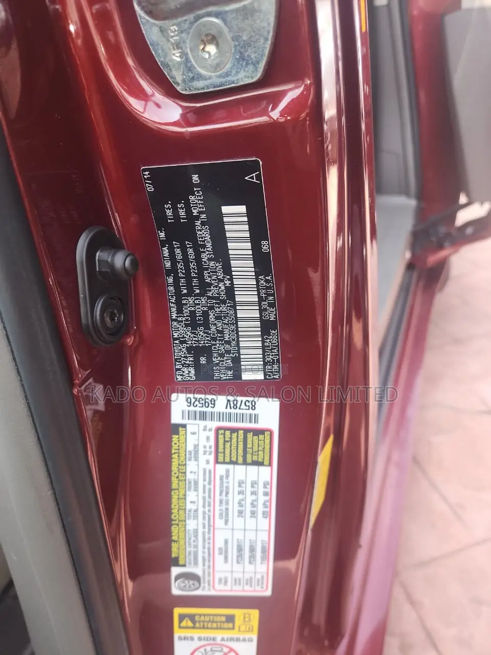 Toyota Sienna 2014 Red