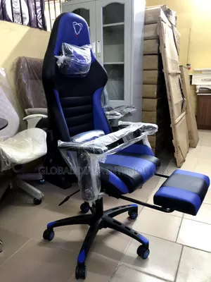 Modern Gaming Chair Blue and Black