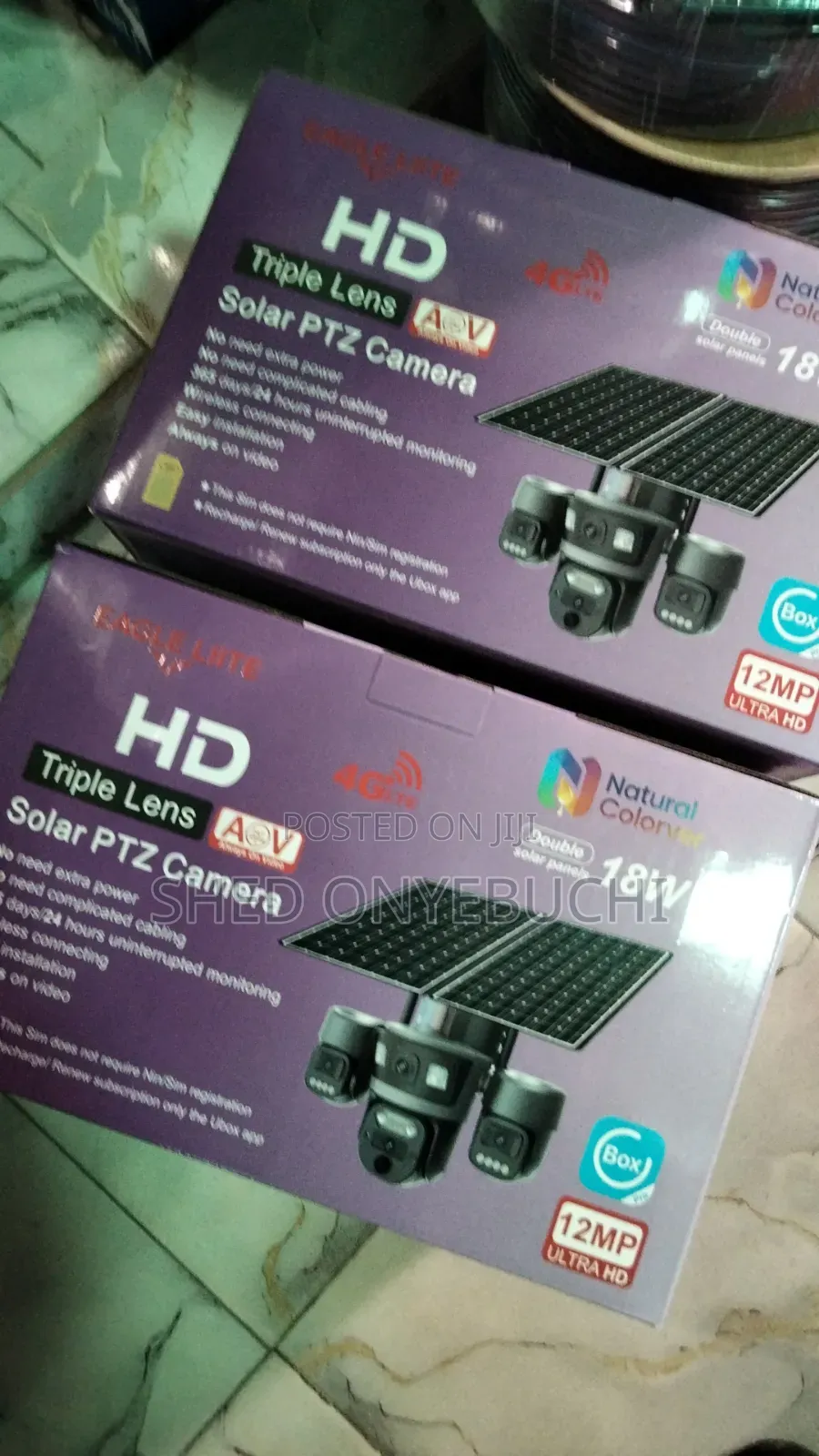 Ubox PTZ Solar Camera 3lens With Double Panel