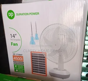 Brand New 14" DP Duration Power Rechargeable Solar Fan (DP-F108AT)