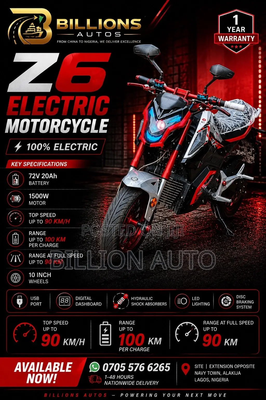 New Motorcycle 2026 Red