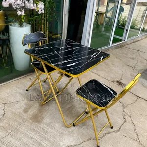 A Set of Foldable Coffee Table and Chairs