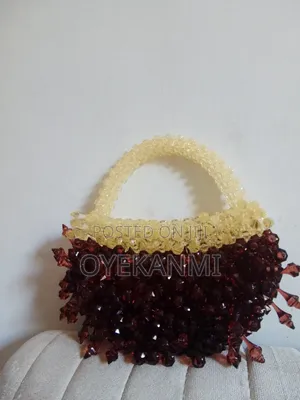 Spiky Beaded Bag Available in Gold and Chocolate Brown