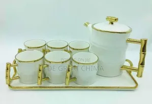 Luxury Ceramic 8pcs Tea Pot With Tea Cup and Tray