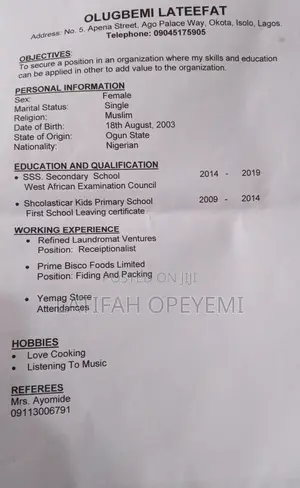 Sales & Telemarketing CV