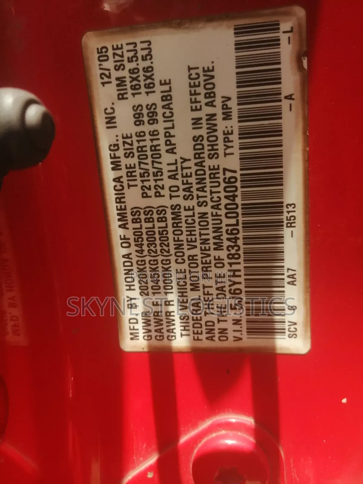 Honda Element LX Automatic 2005 Red