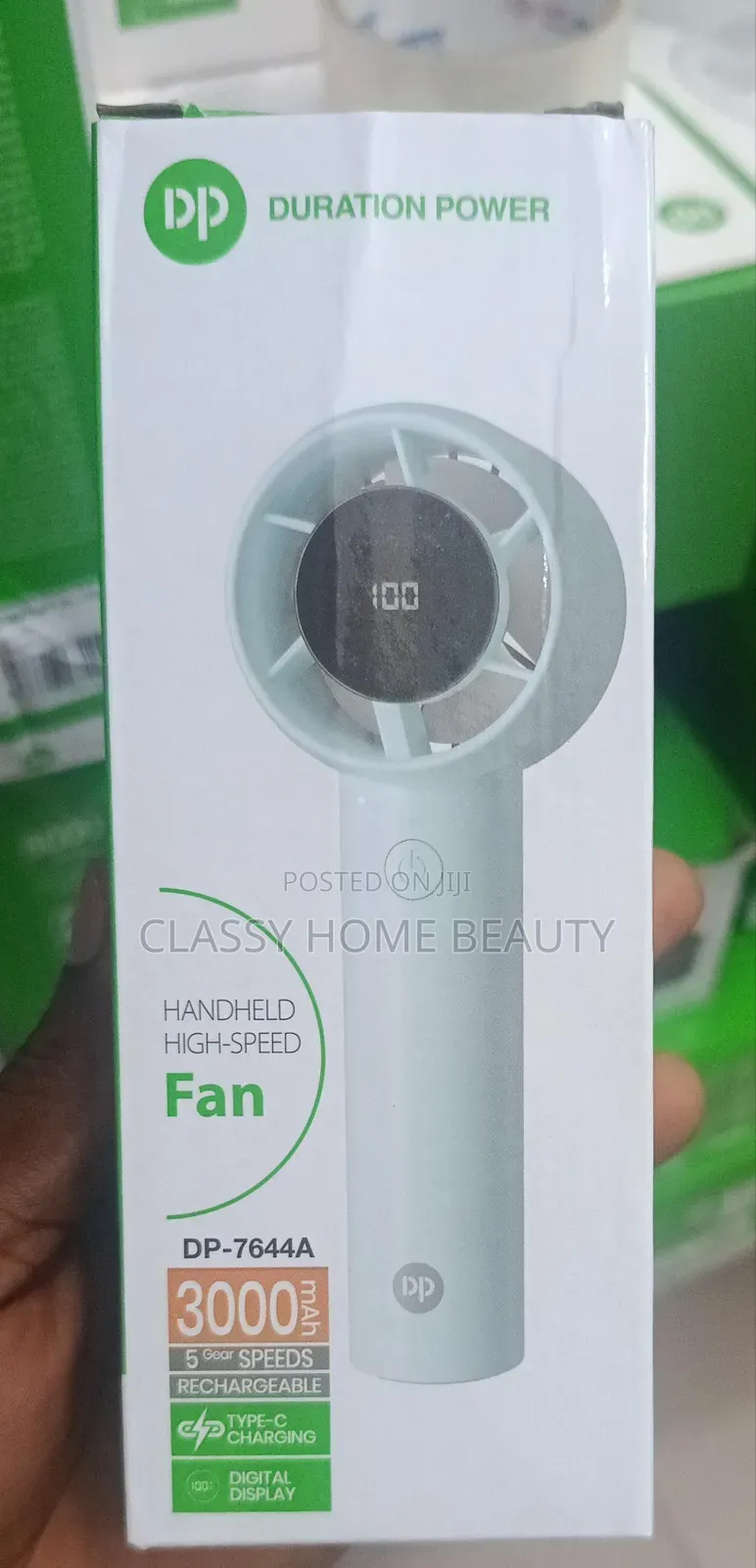 DP Duration Power Handheld High-Speed Fan (Model: DP-7644A)