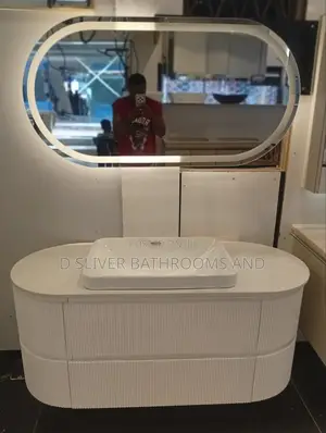 Double Bathroom Cabinet With Wash Hand Basins LED Mirrors